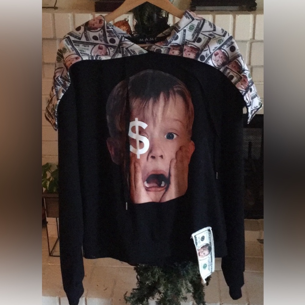 Home Alone Sweatshirt with 100 dollar bills